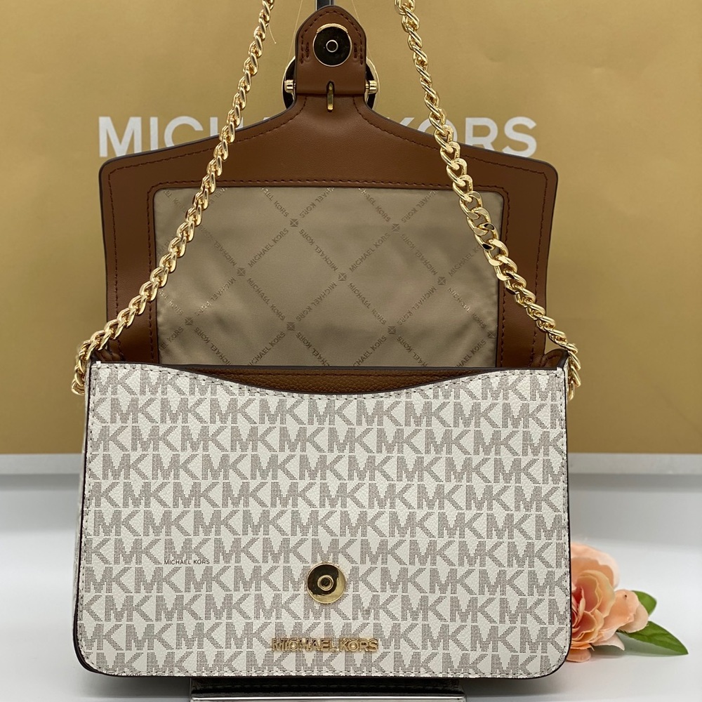 MICHAEL KORS WANDA MEDIUM SHOULDER CROSSBODY VANIL - Picture 7 of 16